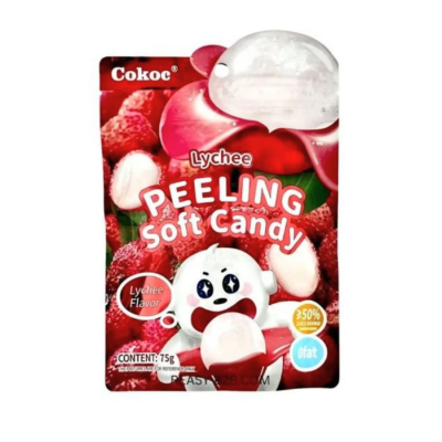 Cokoc Lychee Flavored Peeled Gummy Candy 75g x 50 Bags
