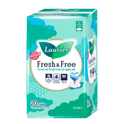 Lauríer Fresh & Free Sanitary Pads Ultra Thin Wings 20 Pieces x 45 Packs