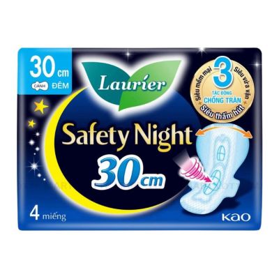 Lauríer Safety Night Sanitary Pads 30cm x 4 Piece x 72 Packs