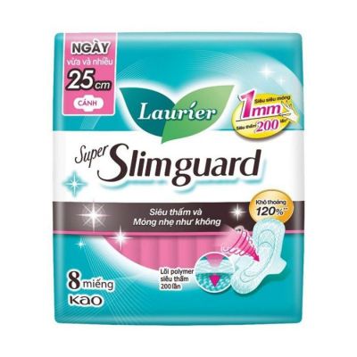 Lauríer Super Slimguard Day Sanitary Pads 1mm 25cm x 8 Piece x 24 Packs