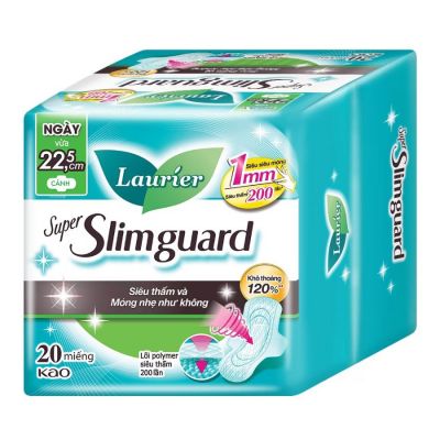 Lauríer Super Slimguard Day Sanitary Pads 1mm 22cm x 20 Piece x 12 Packs