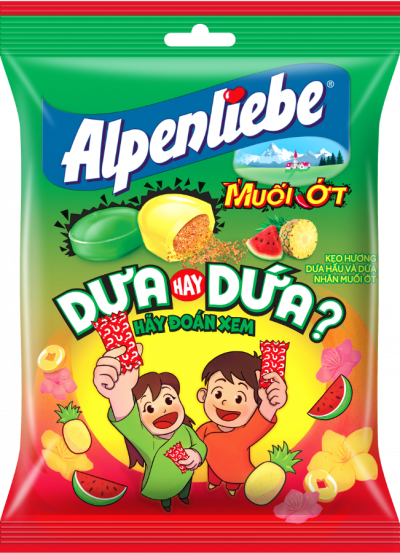 Alpenliebe Watermelon Pineapple Flavored Candy  Chili Salt 84.1g x 45 Bags