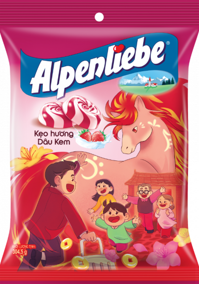 Alpenliebe Strawberry Cream 304.5g x 24 Bags