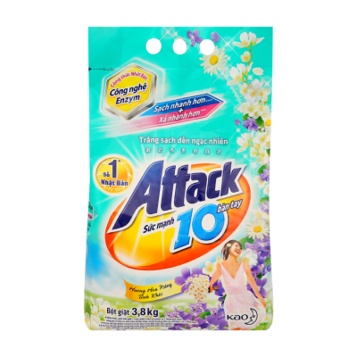 Attack Refreshing Fragrance Detergent Powder 3.8kg x 3 Bags