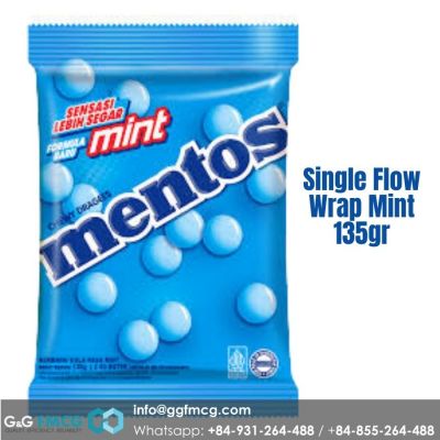 Mentos Single Flow Wrap Mint 135gr (50 pcs) x 40 bags