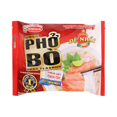 Acecook De Nhat Instant Pho Beef  65g x 30 Bags (Halal)