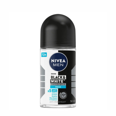 Nivea Black & White Fresh Invisible Deodorant Roll On Men 50ml x 24 pcs