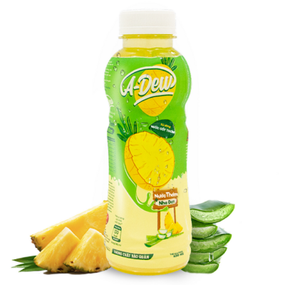 A-Dew Pineapple Juice Drink With Aloe Vera Pulp 450ml x 24 Bottles