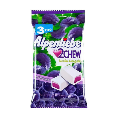 Alpenliebe 2 Chew Grapes 73.5g ( 3 Sticks X 24.5g) x 70 Bags