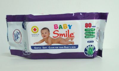 Baby Smile Soft Wet Wipe 60 Sheets (Un - scented) bag