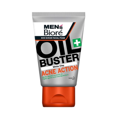Biore Men’s Non Scrub Facial Foam Oil Buster Acne Action 100g x 24 Tubes