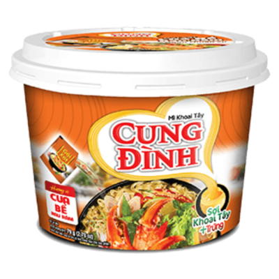 Cung Dinh Crab & Laksa Leaves Instant Noodle 79g x 12 bowls