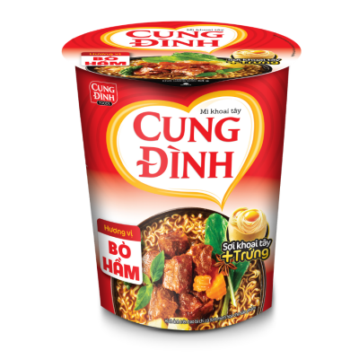 Cung Dinh Kool Stewed Beef Instant Noodle 64g x 24 Cups