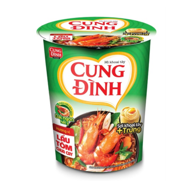 Cung Dinh Spicy & Sour Shrimp Instant Noodle 71g x 24 cups