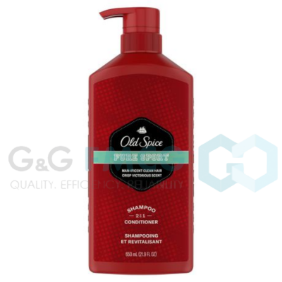 Old Spice 2in1 Shampoo PureSports 650ml x 4 Bottles