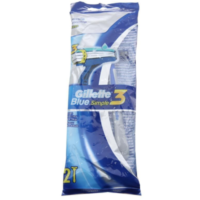 Gillette Razor Blue III Simple 2 pcs x 12 packs x 12 Boxes