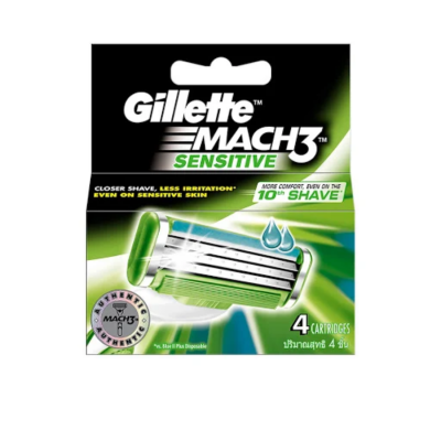 Gillette Cartridges Mach3 Sensitive 4 x 12 Packs x 6 Boxes