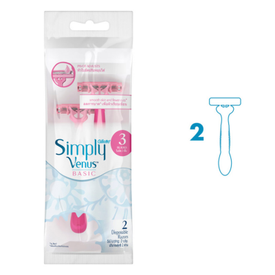 Gillette Razor Venus Basic 2pcs x 12 Packs x 12 Boxes
