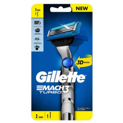 Gillette Razor Mach 3 Turbo 3D 2 Up 1pcs x 4 Packs x 9 Boxes
