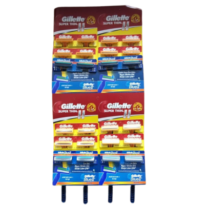 Gillette Super Thin II Razor (4 Yellow + 2 Blue) x 24 Trays