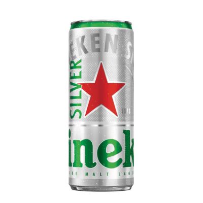 Heineken Alcohol 4% Beer 330ml x 24 Silver Cans