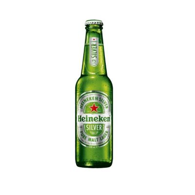 Heineken Alcohol 4% Beer 330ml x 24 Silver Glass Bottles