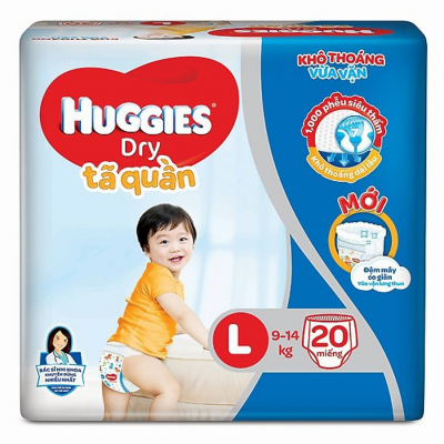 Huggies Dry Pant L20 x 8 Bags