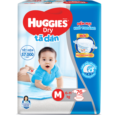 Huggies Dry Super Jumbo M76 x 3 Bags