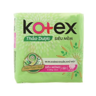 Kotex Herbal Soft Ultra Thin Wings 8pcs x 48Packs