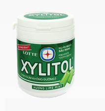 Lotte Xylitol Lime Mint Chewing Gum 145g Jar