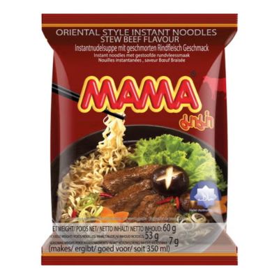 MaMa Oriental Style Instant Noodles Stew Beef Flavour 60g x 30 Bags x 6 Boxes