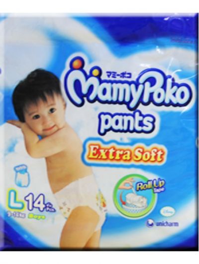 MamyPoko Pants Extra Soft Size L-14pcs (boy)