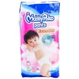 MamyPoko Pants Extra Soft Jumbo Pack Size L-28pcs (Girl)