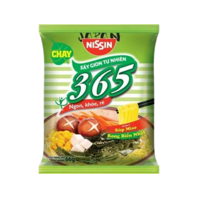 Nissin 365 Miso Soup Taste of Japanese Seaweed Instant Noodle 66g x 30 Bags