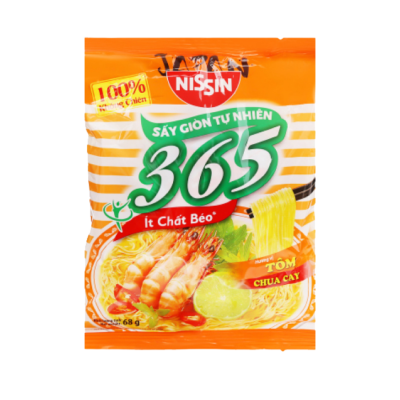Nissin 365 Spicy & Sour Shrimp Instant Noodle 68g x 30 Bags (Halal)