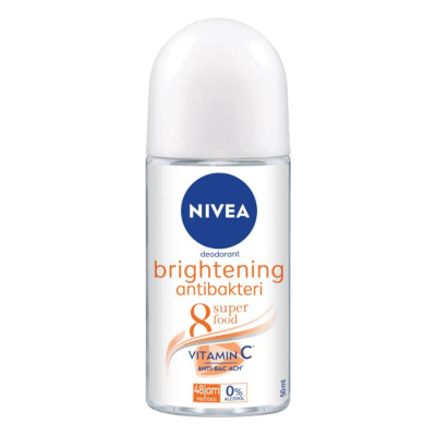 Nivea Deodorant Roll On Women Brightening Anti-Bacterial 50ml x 24 tubes