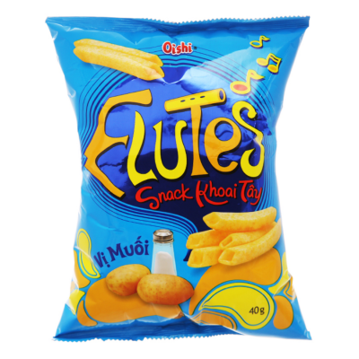 Oishi Flutes Snack Potatoes Salt 40g x 60 Bags