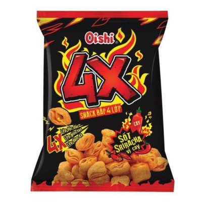 Oishi Snack Corn 4 Layers - Sriracha Sauce Spicy 42g x 10 Packs x 6 Bags