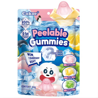 Cokoc 3-Layer Gummy Candy Mixed Fruit Soda Flavor 60g x 50 bags