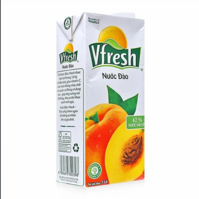 VFresh Peach Juice Drink 1L x 12 Boxes