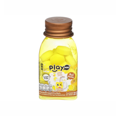 Playmore Honey Lemon Flavored Mints 22g x 6 Jars x 24 Boxes