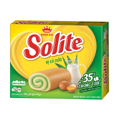 Solite Roll Sponge Cake Pandan Leaf 324g x 12 Boxes