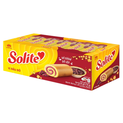 Solite Roll Sponge Cake Strawberry 324g x 12 Boxes
