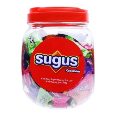 Sugus Chewy Fruit Mixed Apple, Strawberry, Grape, Orange 500g 167 Pcs x 3g x 24 Jars