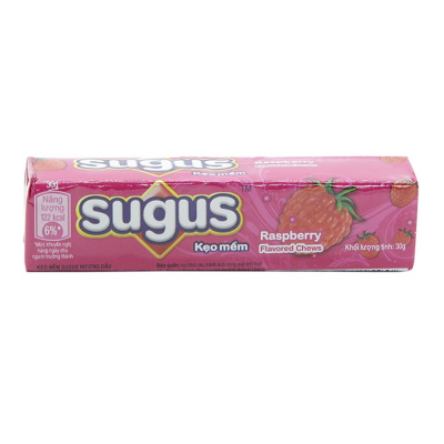 Sugus Raspberry Flavored Chews 30gr x 24 Bar x 24 Boxs