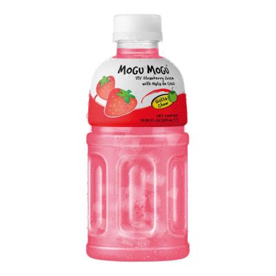 Mogu Mogu Strawberry Flavored Drink With Natade Coconut 320ml x 24 Bottles