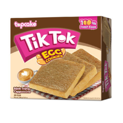 Tik Tok Cappuccino Egg Cookies 120g x 28 Boxes