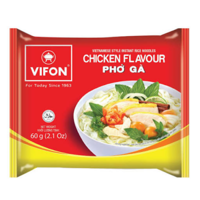 Vifon Instant Rice Noodle Chicken Flavour (for export)  60g x 30 Bags