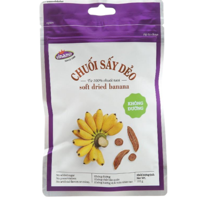 Vinamit Soft Dried Banana Fruit Free Sugar 100g x 20 Bags
