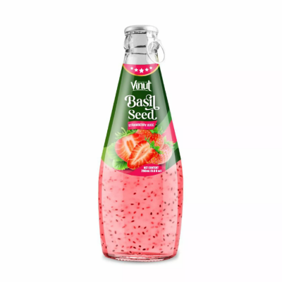 Vinut Basil Seed Drink With Strawberry Juice 290ml x 24 Bottles